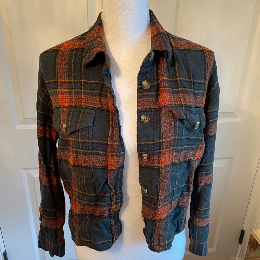 American Eagle Cropped Flannel